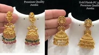 Latest 1 Gram Gold jumkas with price || matte finish jumki kamal buy online