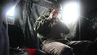 Colton Becker ice fishing Little Turkey Lake