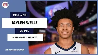 JAYLEN WELLS 26 PTS vs CHI 23 Nov 24-25 MEM Highlights