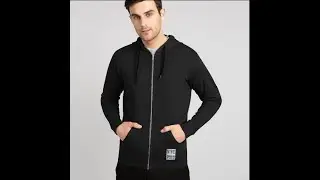 NYC Polo Fleece Zipper Hoodie For Men-Black-BE12914