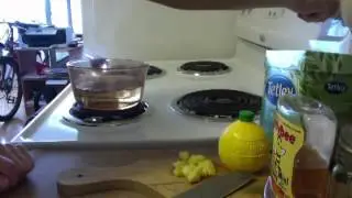 how to make cold remedy green ginger tea! Old wonderful sounds style.