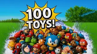 Inflating 100 TOYS with Water until BOOM! 💦 (flooded garden)