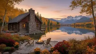 Peaceful Lake Cabin Nature Ambience | Relaxing Water Sounds & Calm Evening