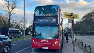 Full Route Visual. London Bus 150. Becontree Heath - Chigwell Row. Bus: T172 (LJ60 AUX)