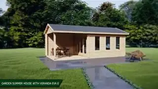 Garden Summer House with Veranda Eva E