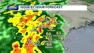 New Hampshire hourly timeline: Expected rainfall to be heavy, at times