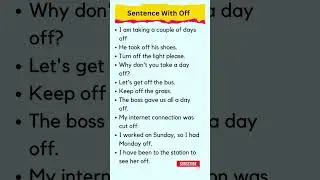 Sentence With Off. #shorts #englishspeaking