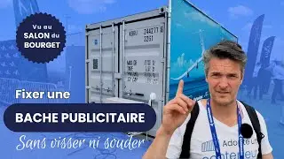 Container Am&eacute;nag&eacute; au Salon du Bourget : Stand &Eacute;v&eacute;nementiel et B&acirc;ches Publicitaires fix&eacute;es facilement
