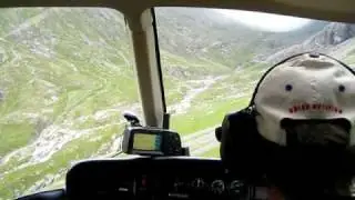 Ben Nevis: Helicopter ride up to the CIC Hut, following the line of the Allt a'Mhuillin.