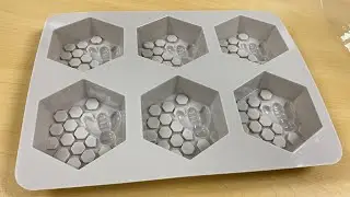 SJ 6 Cavities 3D Bee Honeycomb Soap Molds - Hexagon Silicone Molds for Honeycomb Cake, Gray.  Review