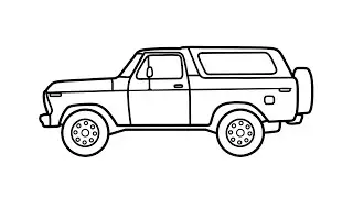 How to draw a FORD BRONCO 1978 easy / drawing old ford bronco suv car