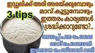 എത്ര തണുപ്പിലും ഇഡ്ലി മാവ് പൊങ്ങിവരാൻ ഒരു സൂത്രം How to make perfect batter for Soft idli