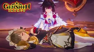 Aether Traveler & Columbina Vs Dottore Cinematic Cutscene in Genshin Impact 6.3 Luna IV Nod Krai