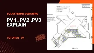 solar Permit designing - pv1 , pv2 ,pv3 explain | Autocad permit