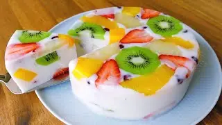 Фруктово-кокосовый торт с агар-агаром | без желатина