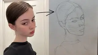 How to draw a portrait using loomis method