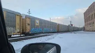 SOO 4448 trails on CP 247 on Canadian Pacific's Watertown Subdivision|11/19/22