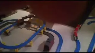Leo and Dylan's super power tomica train track
