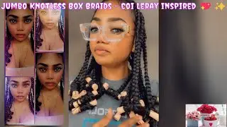 Easy Quick DIY Jumbo Knotless Box Braids! - Coi Leray Inspired look - 💖✨ #shorts #youtube #tutorial