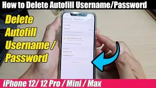 iPhone 12/12 Pro: How to Delete Autofill Username/Password