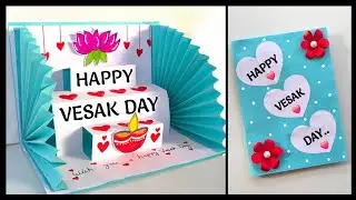 DIY vesak day greeting card 2025 / Happy vesak day card making / Vesak card nirmana / poson card