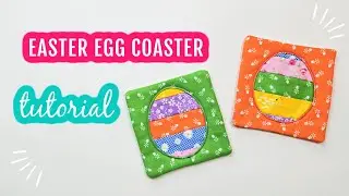 Easter Egg Coaster Tutorial - Reverse Applique Tutorial - Patchwork Coaster Sewing Tutorial #sewing