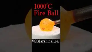 【ASMR】Satisfying Melt: 1000&deg;C Iron Ball vs Giant Marshmallow 🔥🍬 #Shorts