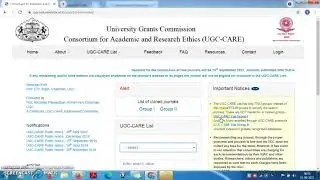 UGC CARE LIST AND SCI  JOURNALS