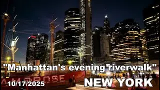[4K] Manhattan Waterfront Twilight Walk | NYC Sunset Stroll