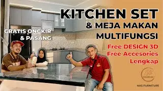 Kitchen Set Bentuk L Minimalis & Meja Makan Multifungsi - Kitchen Set GRATIS Ongkir Garut