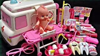 Baby Doll Pink Ambulance Car Doctor Set Satisfying with Unboxing Compilation Toys ASMR #112