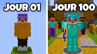 J'ai surv&eacute;cu 100 JOURS sur UN SEUL BLOCK sur Minecraft...