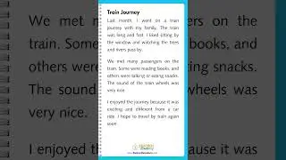 📝 Write an Essay on Train Journey 🚂 | Easy English Essay Writing for Students #shorts #train #fun