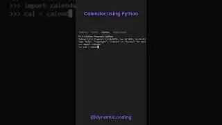 create calendar using Python calendar module.