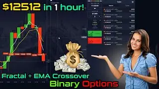 +$12,512 with 4 Trades | Fractal + EMA Crossover Binary Options Strategy