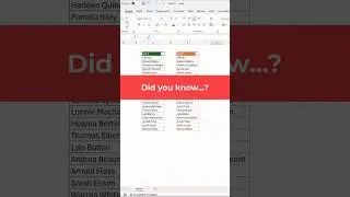 Excel shortcut to compare two lists