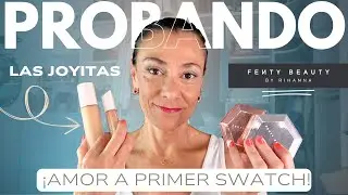 PROBANDO MAKEUP DE FENTY BEAUTY - AMOR A PRIMER SWATCH...😍