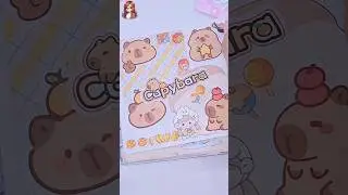 Decorate with cute capybara sticker #cutesticker #stickerbook #journalwithme #capybarasticker