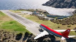 MOST DANGEROUS TAKEOFF EVER! ✈️ Cliff Runway Nightmare