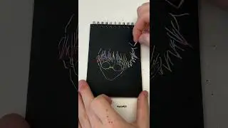 Drawing gojo on scratch book#gojo #jjk#scratchbook #anime #drawing