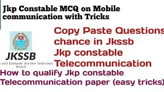 Jkp constable Mcq on Mobile Communication with tricks #tricks#mcq on mobile communication #viral