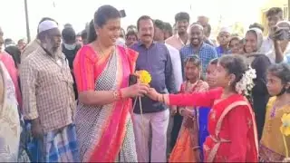 MLA Roja Grand Convoy Entry Welcome | Nagari Public Meeting Fans Crazy Visuals | In AP YSRCP Govt
