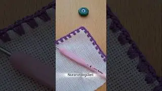 Crochet Edge Lace Making 💜💜Basit kenar tığlama #shortsvideo #knitting #puntilla #igneoyasimotif #diy