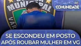 Suspeito se escondeu em posto após roubar mulher em VG