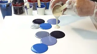 Simple Blue and Silver SWIPE with LOTS of NEGATIVE SPACE! - Acrylic Pour