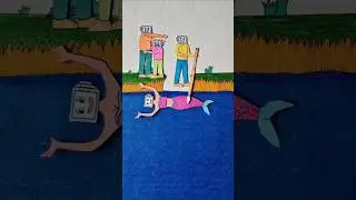 Helping TV mermaid woman misjudged by TV father #shorts #drawing #xyzart #skibiditoilet