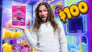 What Can We WIN For $100? (Clutch-em Claw Machine Arcade)