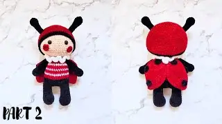 LADYBUG 🐞| PART 2 | HEAD, CAP, ANTENNA | CROCHET WITH VELVET YARN | HOW TO CROCHET AMIGURUMI