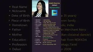 Biography Adah Sharma: #trending #youtube #viral #shorts #thekeralastory #adahsharma #bollywood