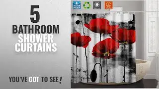 Top 10 Bathroom Shower Curtains [2018]: Shower Curtain Liner Bathroom Curtain,Red Flower Unique